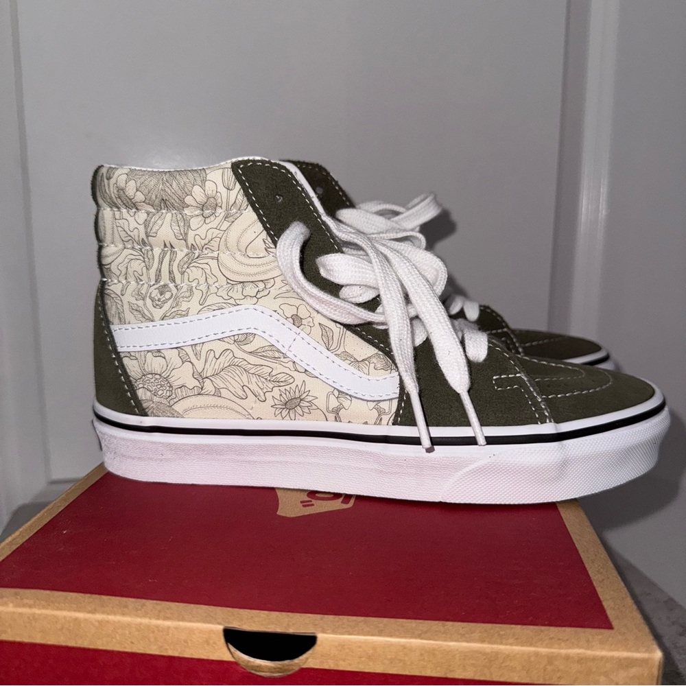 Vans Olive Green and White High Top Sneakers - Picture 3 of 7